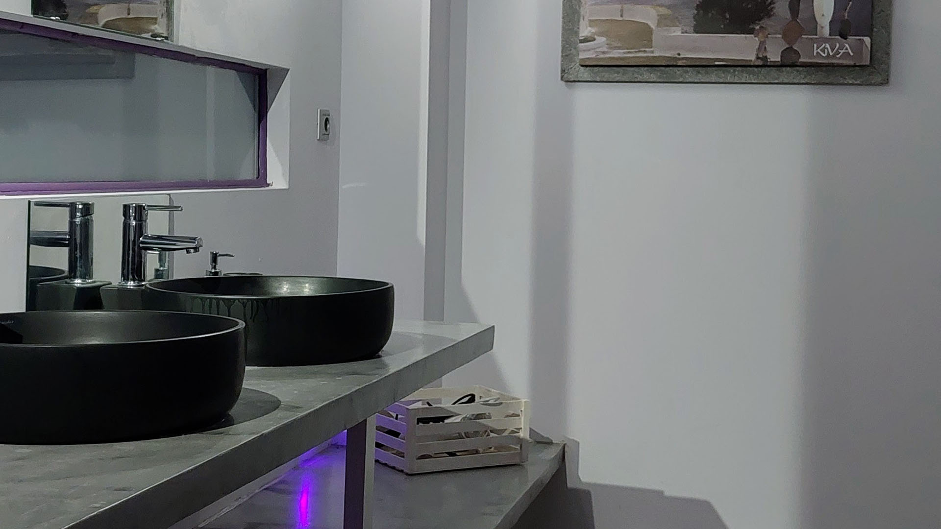 bathroom, KIVA Villa, KEA island, Cyclades, Greece, relaxing resort, near the Kampi Beach, exclusive pool, air-condition, contemporary design, luxury, private apartment, seafront view