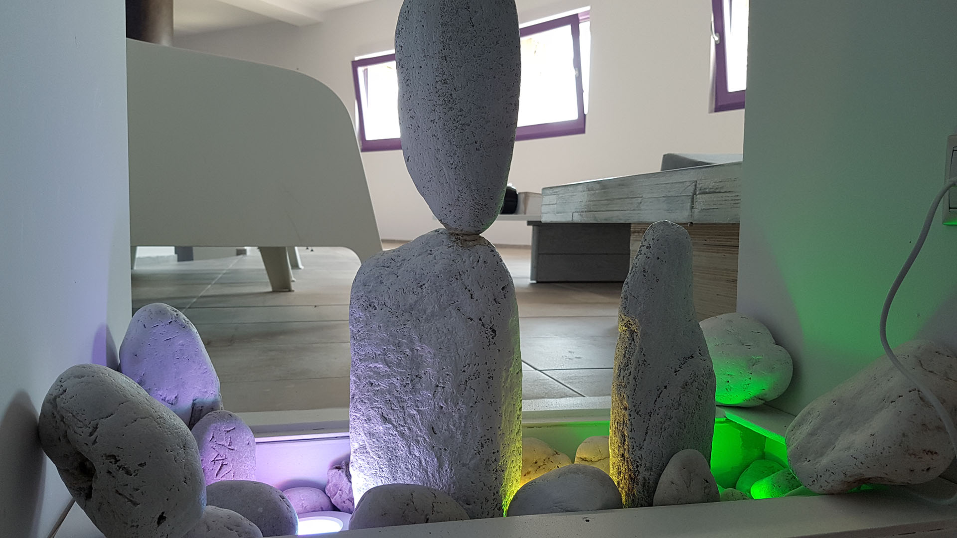 Living Room, KIVA Villa, KEA island, Cyclades, Greece, relaxing resort, near the Kampi Beach, exclusive pool, air-condition, contemporary design, luxury, private apartment, seafront view