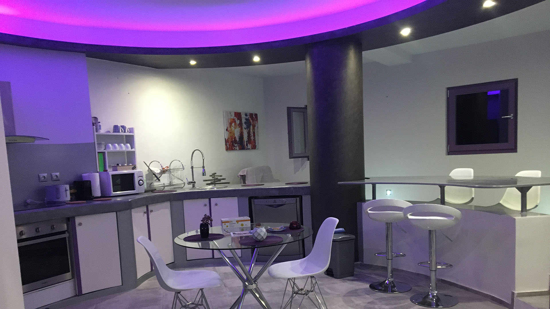 Living Room, KIVA Villa, KEA island, Cyclades, Greece, relaxing resort, near the Kampi Beach, exclusive pool, air-condition, contemporary design, luxury, private apartment, seafront view